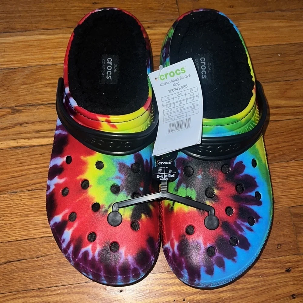 CROCS - UNISEX - NWT - CLASSIC LINED TIE-DYE - Picture 8 of 8